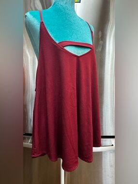 Daytrip Burgundy Strappy Swing Tank Top